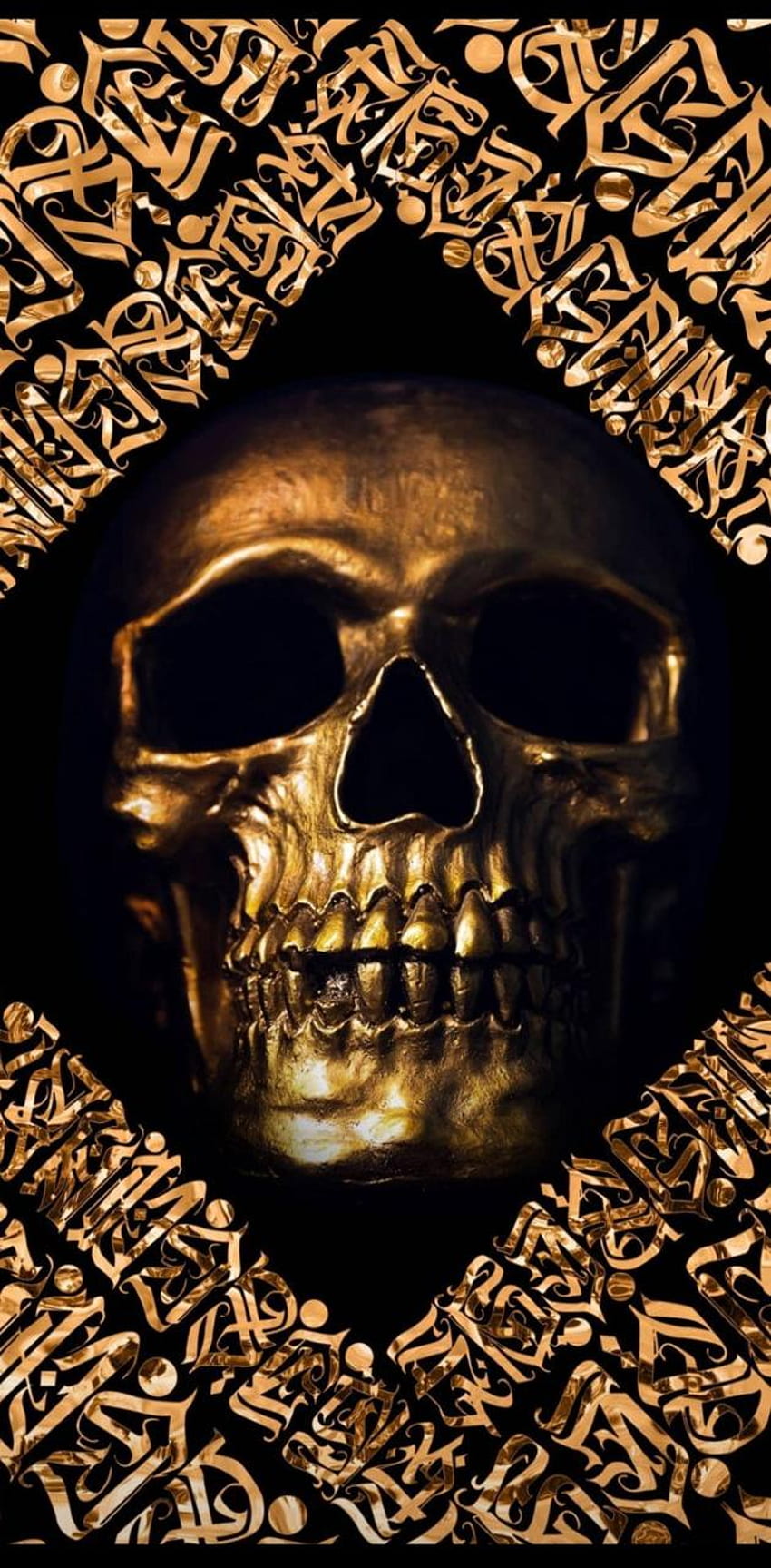 Golden Skull di Dndaku - su ZEDGEâ, Black and Gold Skull Sfondo del telefono HD